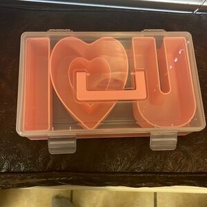 Pink Heart and Letter I love you snack/ Storage Box